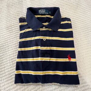Polo Ralph Lauren Navy Striped Polo Shirt Size L
